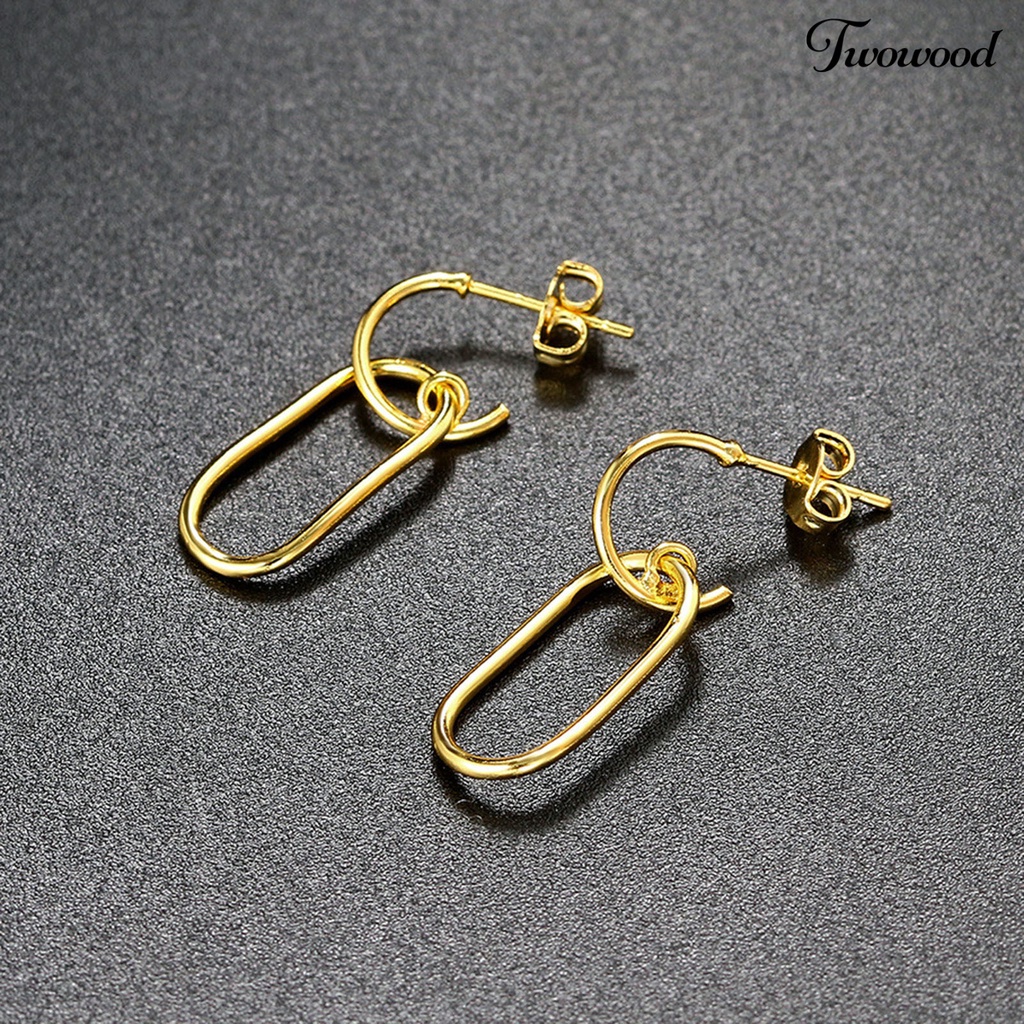 1 Pasang Anting Hook Bentuk Setengah C Oval Geometris Untuk Pesta Pernikahan