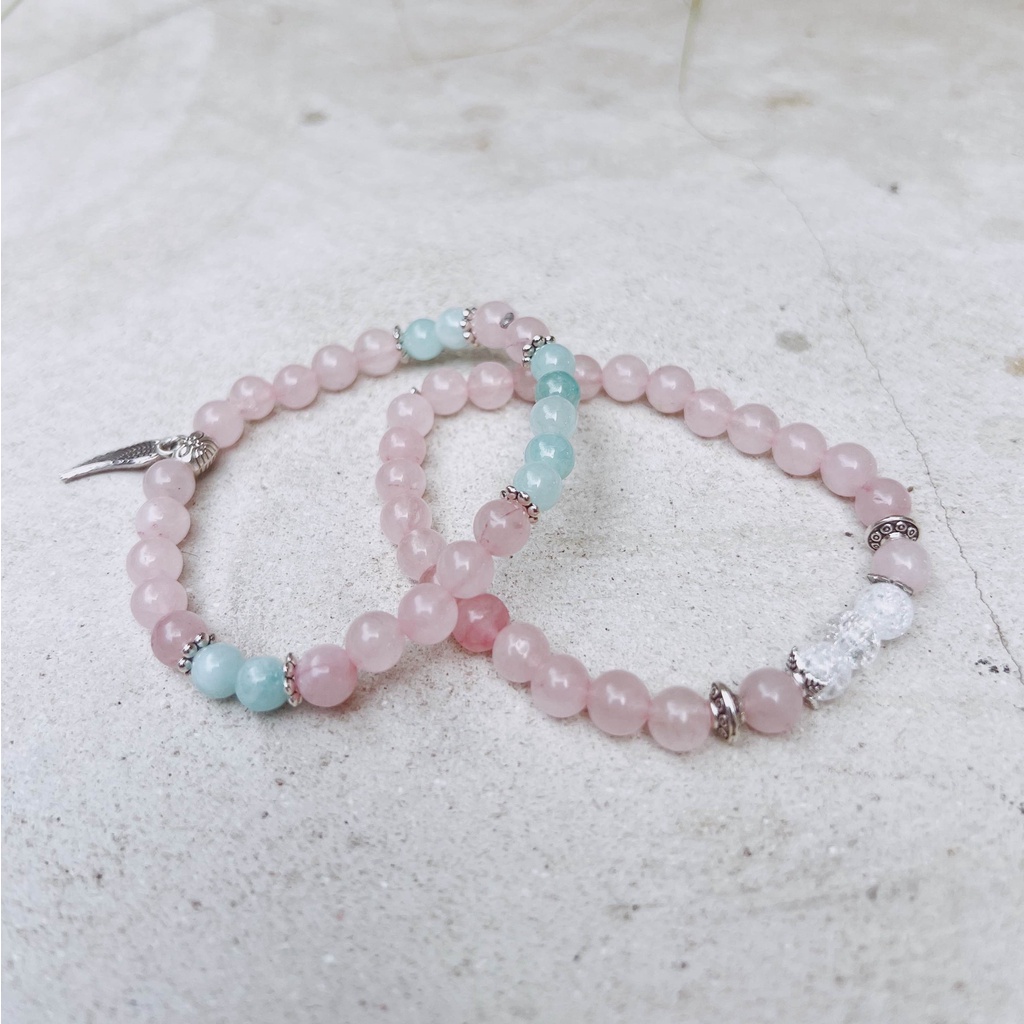 Rose Quartz 6mm gemstone bracelets