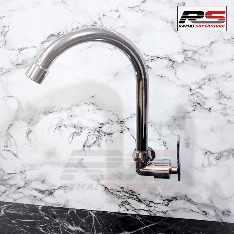 Keran Dapur Kran Cuci Piring Sink Stainless Tembok