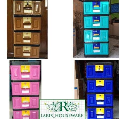 

Lemari Plastik Lemari Pakaian Laci Plastik NAPOLLY STOCKCASE Susun 4 stock ready