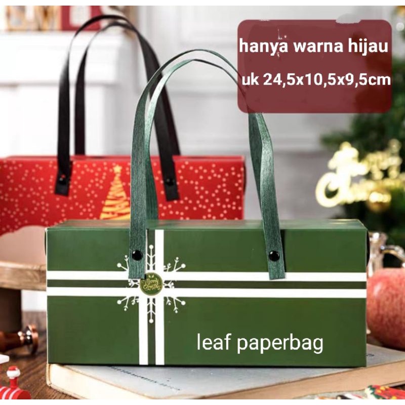 

paper bag natal tas hampers natal hantaran natal christmas muat kue bolu panjang / hampers packaging kemasan tebal mewah murah
