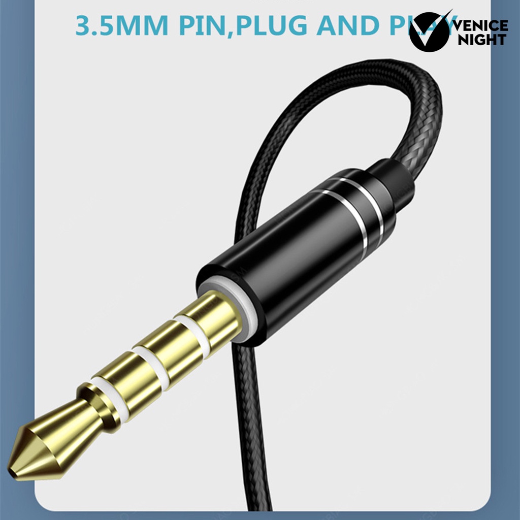 (VNEP) (Berkabel) A4 Universal Wire Control Double Moving Coil Subwoofer Earphone In-ear Penyumbat Telinga Headset