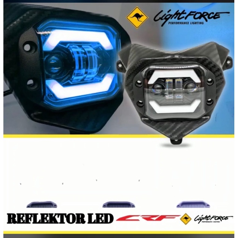 Reflextor Led Crf Batok Carbon Plus Set Lampu Led Angel / Lampu Depan Crf Carbon Set
