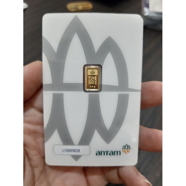 logam mulia emas murni antam 24k 9999 0,5gr 0.5gr non RM certieye certicard