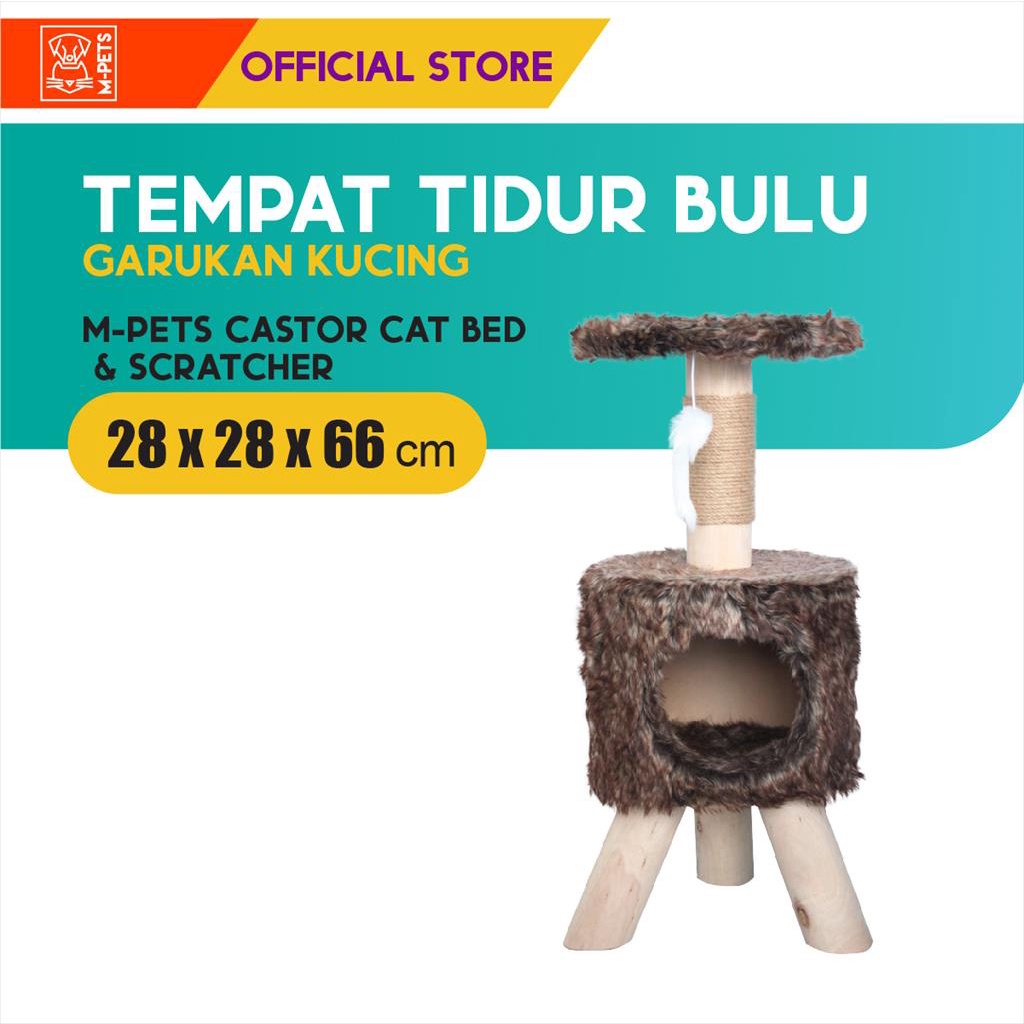 M-PETS Castor Cat Bed &amp; Scratcher / Tempat Tidur Garukan Kucing