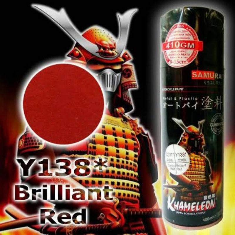pilok pilox samurai briliant red candy merah y138 original tahan bensin 300 ml