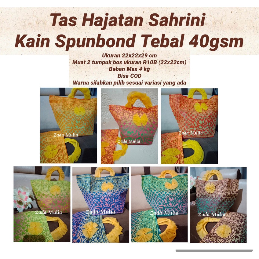 

12 pcs Tas Hajatan Sahrini Warna batik Ukuran 22x22x29 cm Spunbond Tebal 40 gsm , tas parcel unik