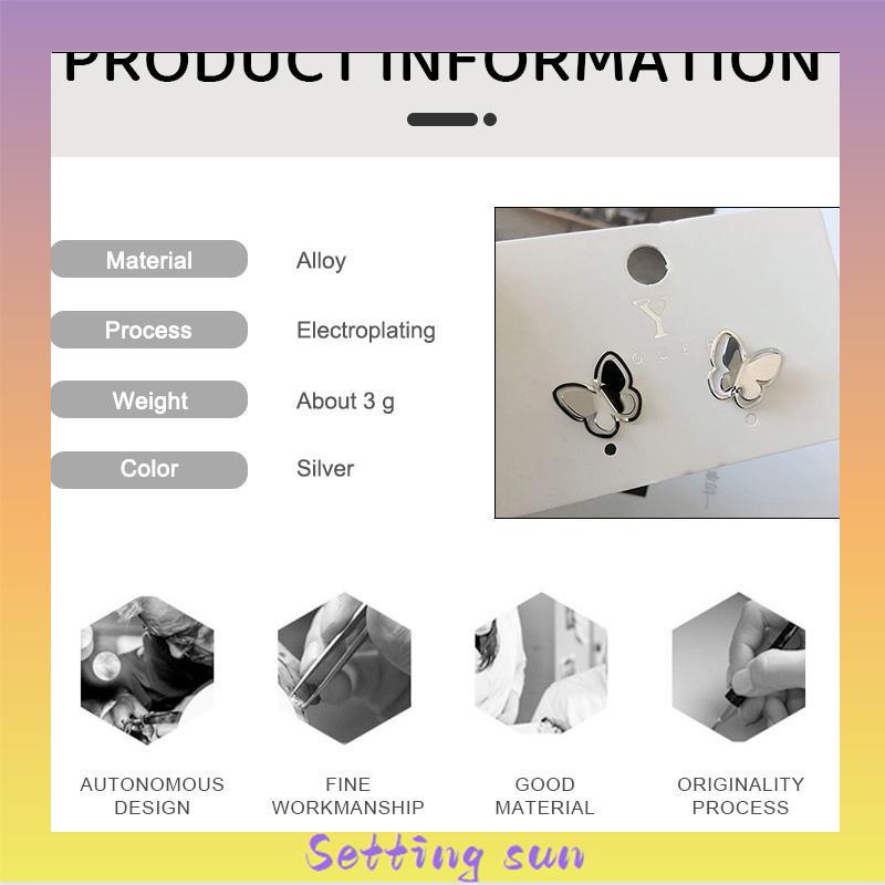 Anting Kupu Korea Untuk Wanita kecil berongga Butterfly Earrings Stud Tusuk Kupu TN