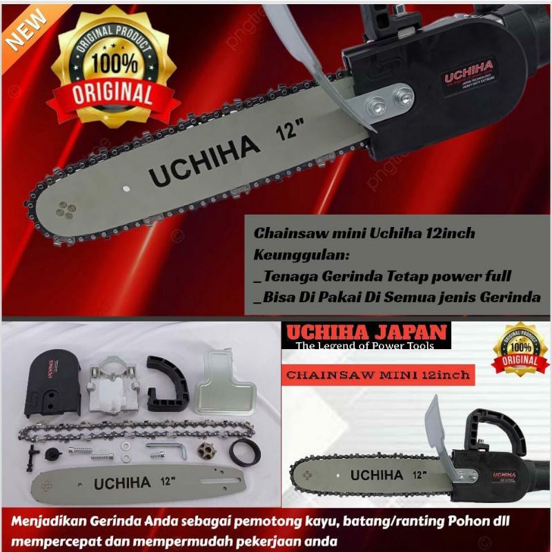 UCHIHA ADAPTOR CHAINSAW MINI ELEKTRIC SENSO MESIN GERINDA 12INC GERGAJI