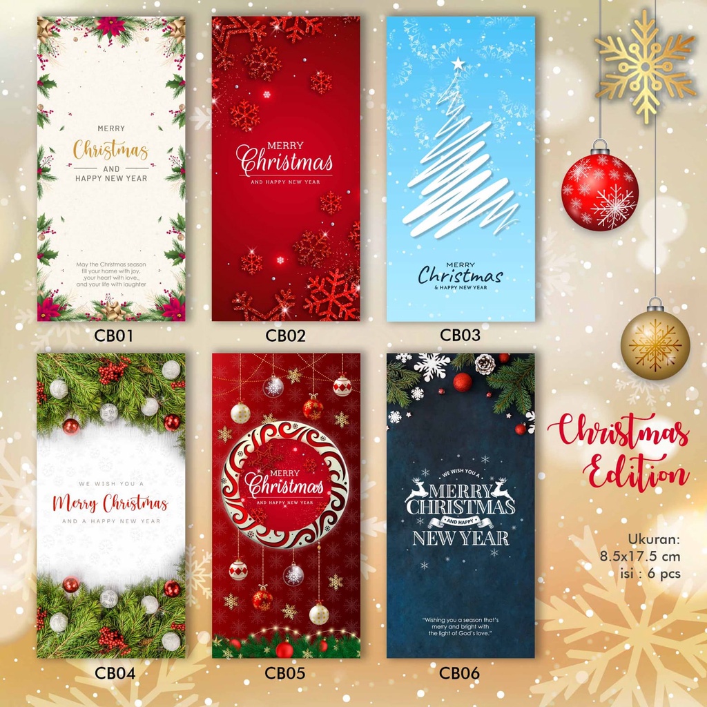 

AMPLOP NATAL MODEL PANJANG, CHRISTMAS ENVELOPE ISI 6PC