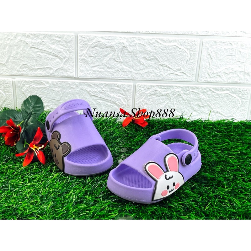 DX-386E Sandal Selop Anak Perempuan Tali Belakang Motif Kelinci Beruang Merek Dulux TERBARU! Ukuran 20-25