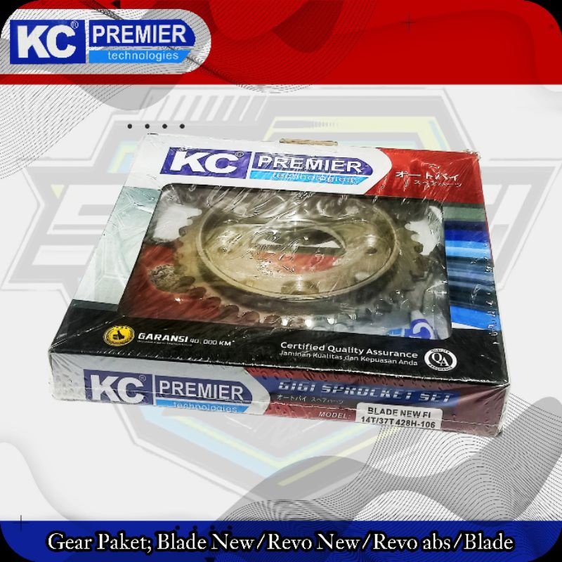 KCP GEAR PAKET BLADE NEW F1 (428H-37T-14T-106L) KC PREMIER GIR SET BLADE / REVO ABS / FITNEW / KARISMA / SUPRA X125