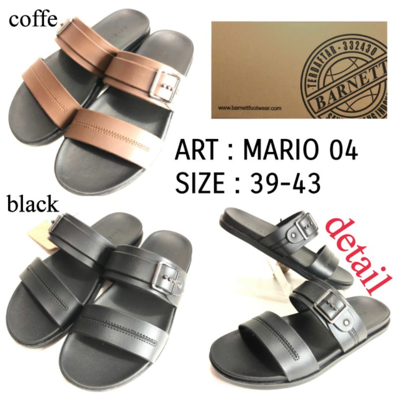 SANDAL SELOP LAKI LAKI BY BARNETT MARIO 04 WARNA COFFE, BLACK, dan BROWN. SIZE 39-43.