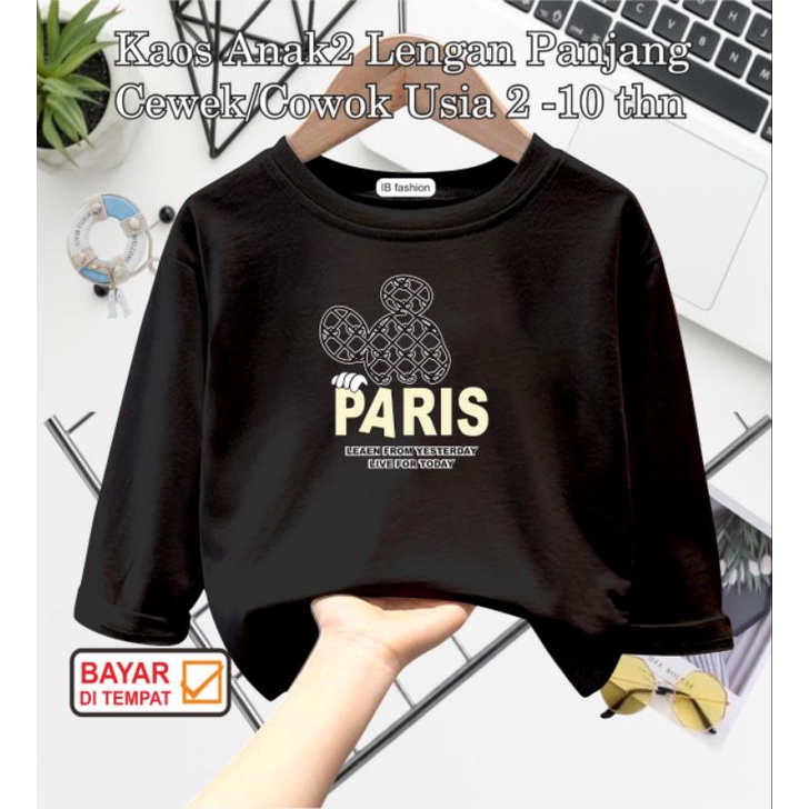 ((IB))KAOS ANAK2 UNISEX PANJANG/PARIS DIGITAL SABLON