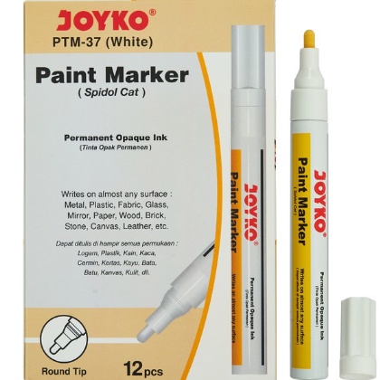 

Spidol Putih Joyko / Paint Marker Spidol Cat Permanen Joyko PTM-37 Round Tip