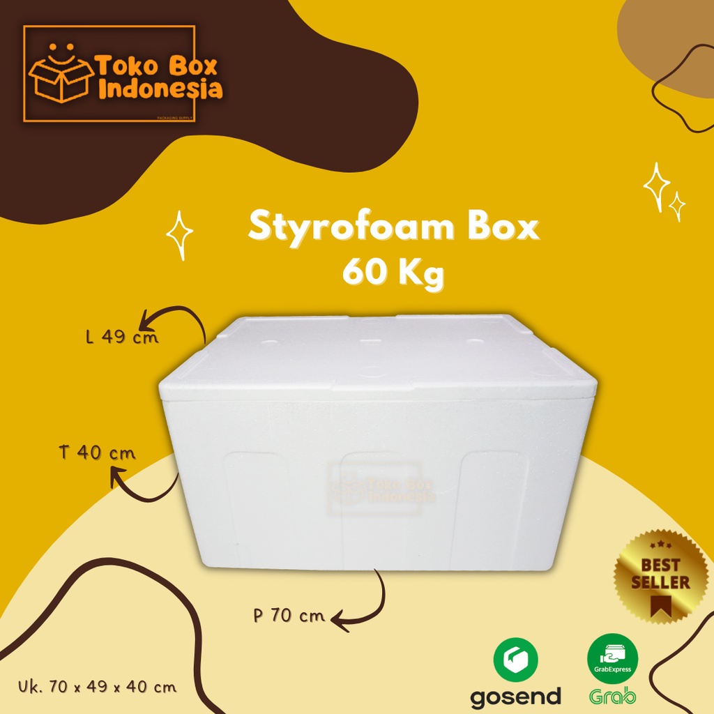 Styrofoam Box AG 60 / Styrofoam Besar / Styrofoam Box Ice Khusus Grab Exress Gosend