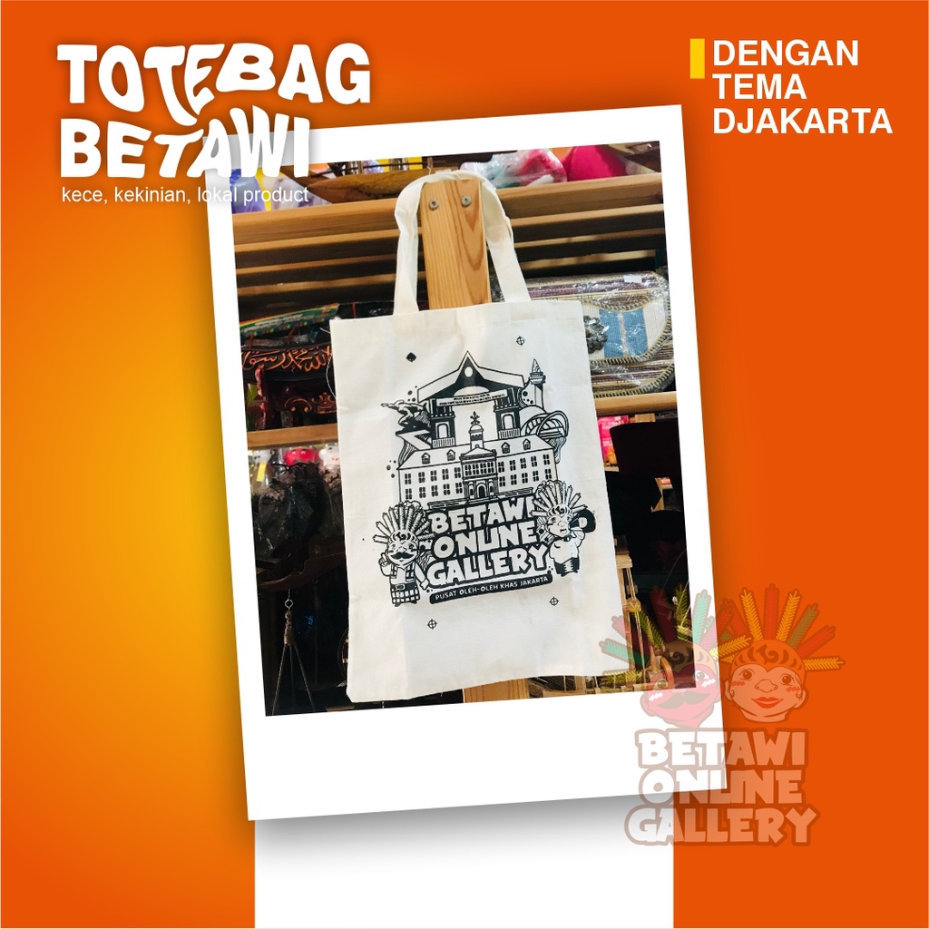 Tote Bag Motif / Tote Bag Motif Jakarta / Tote Bag Betawi