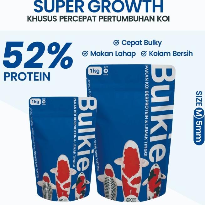 PELET KOI PAKAN IKAN KOI HI GROWTH PERTUMBUHAN KOI PELET BULKIE 1kg - 5mm