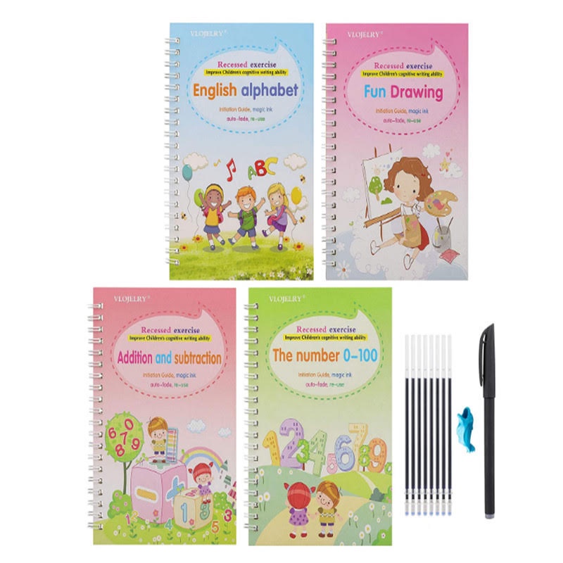 Buku Magic 3D Magic Reusable Pratice Book / Buku Panduan Belajar Menulis Ajaib PAUD Buku belajar menulis untuk paud preschool tk huruf angka bentuk garis reusable tinta ajaib