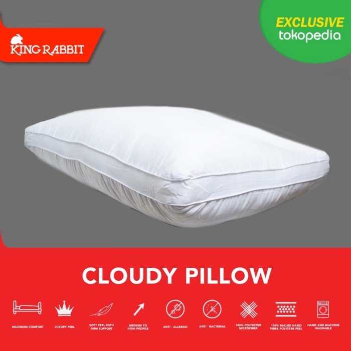 King Rabbit Premium Nanofiber Cloudy Pillow 50X70 cm ( Bantal Kepala ) ORIGINAL.