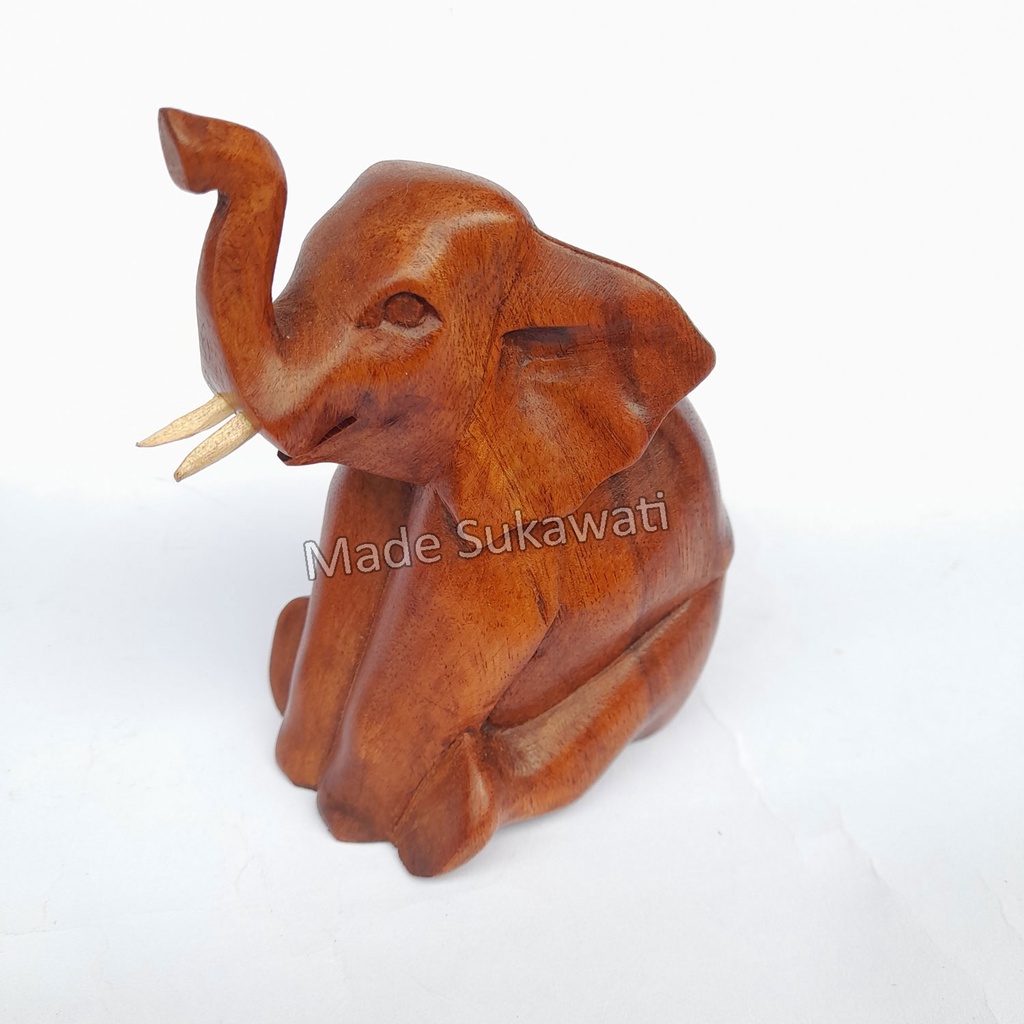 Kerajinan patung kayu mini 10cm Anjing kelinci gajah Babi handmade