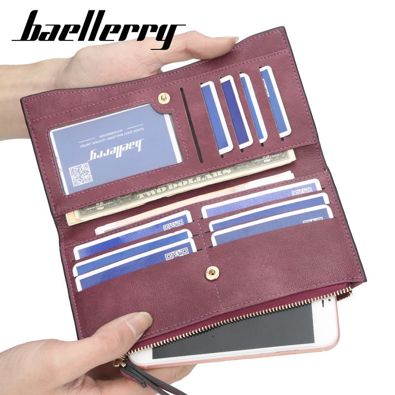 BAELLERRY N1093 Dompet Wanita Panjang Bahan Kulit PU Leather Premium WATCHKITE WKOS