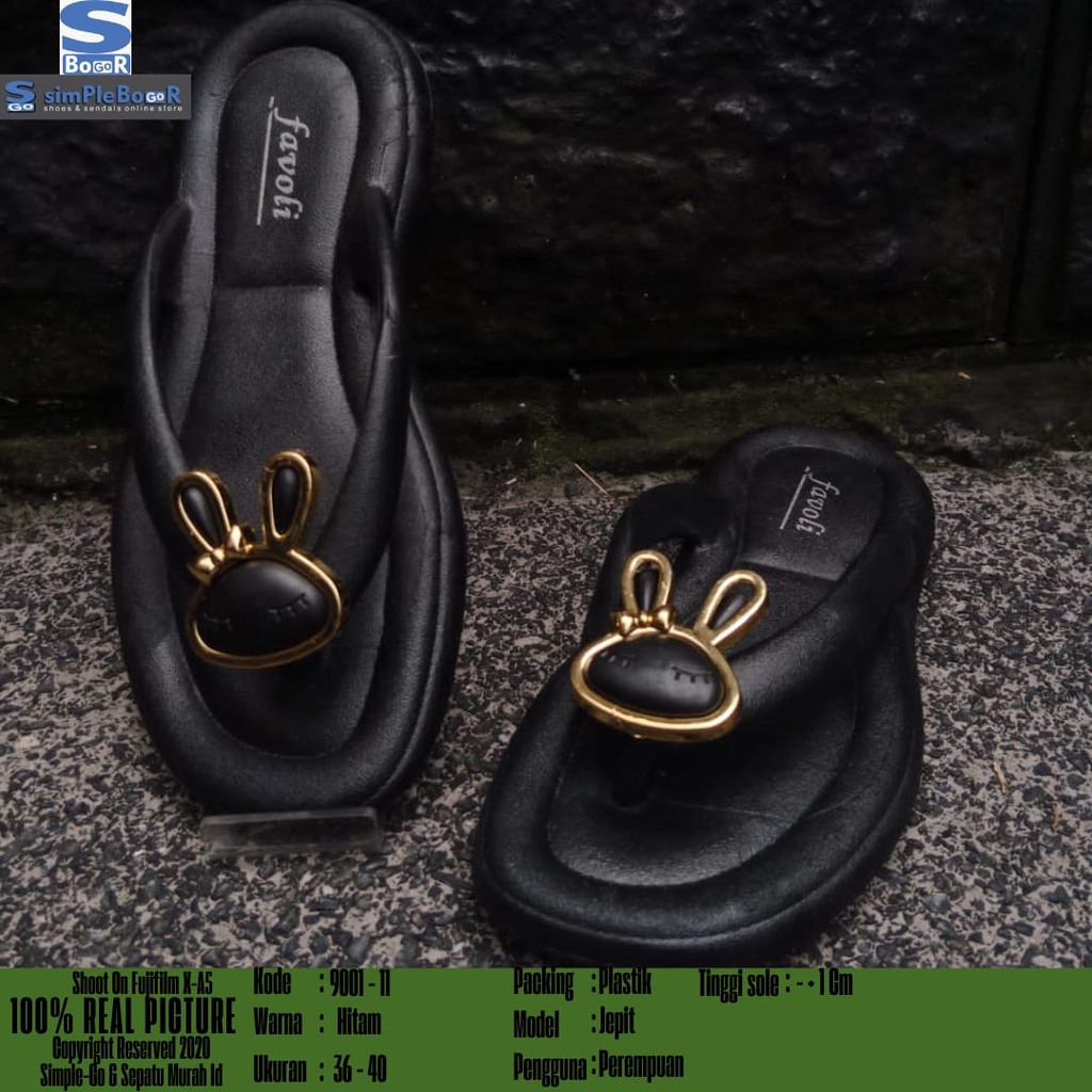 Sandal jepit wanita pin kelinci lucu Bunny flip flops female size 36-40