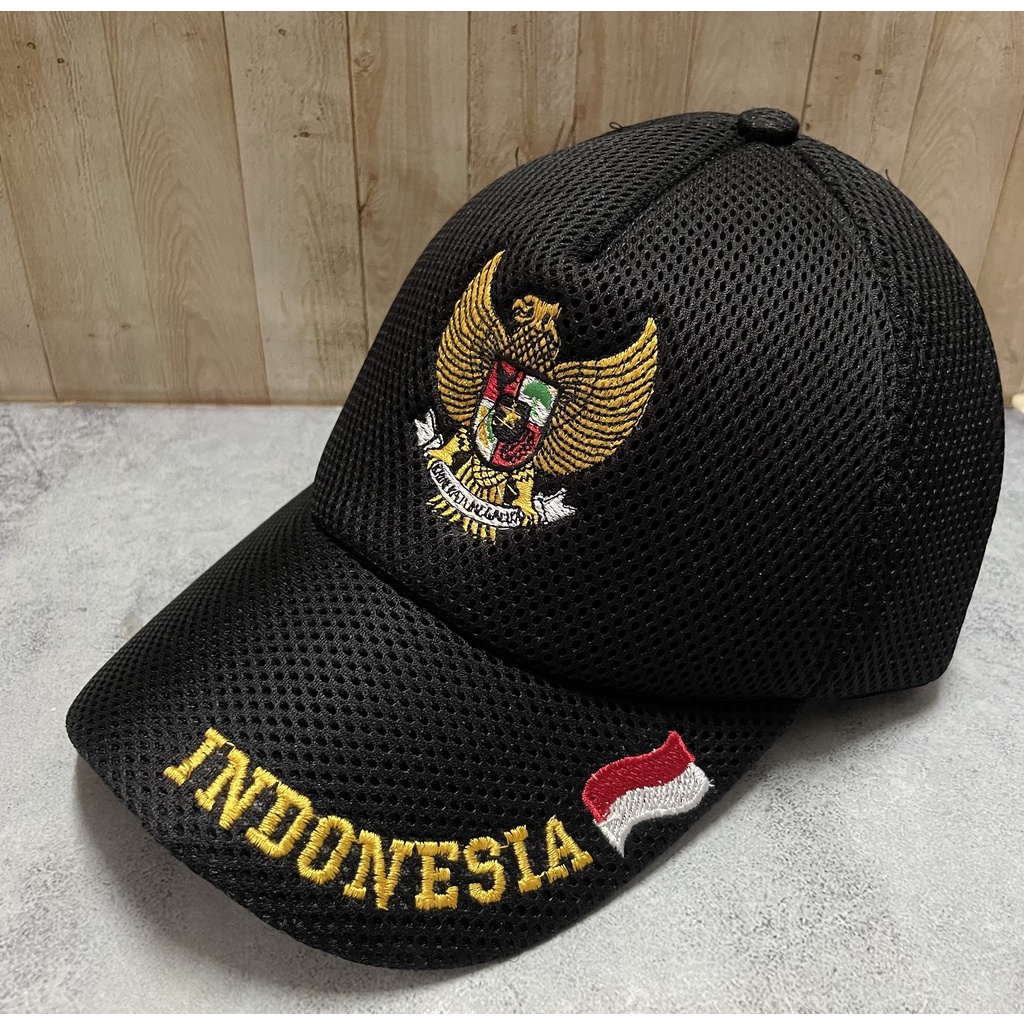 Topi Jaring Garuda - Topi Garuda Indonesia - Topi Jaring - Topi Hitam