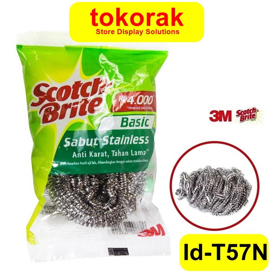 3M SCOTCH BRITE SABUT STAINLESS KAWAT CUCI PIRING STANDAR ID- T57N