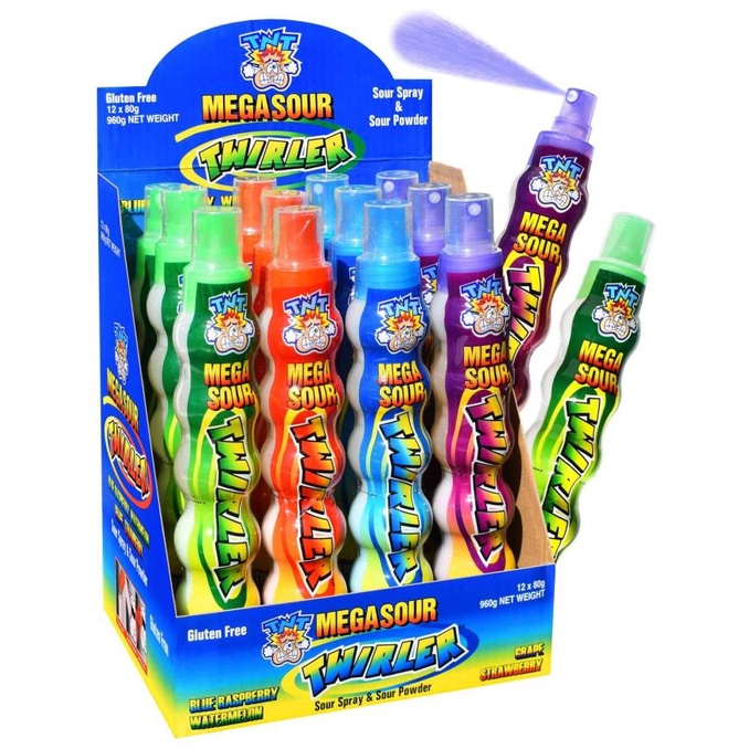 

TERMURAH TNT Mega Sour Twirler Candy Sour Spray & Sour Power Import Australia /PERMEN LUNAK/PERMEN VIRAL/PERMEN MILO/PERMEN YUPI/PERMEN JADUL/PERMEN KARET