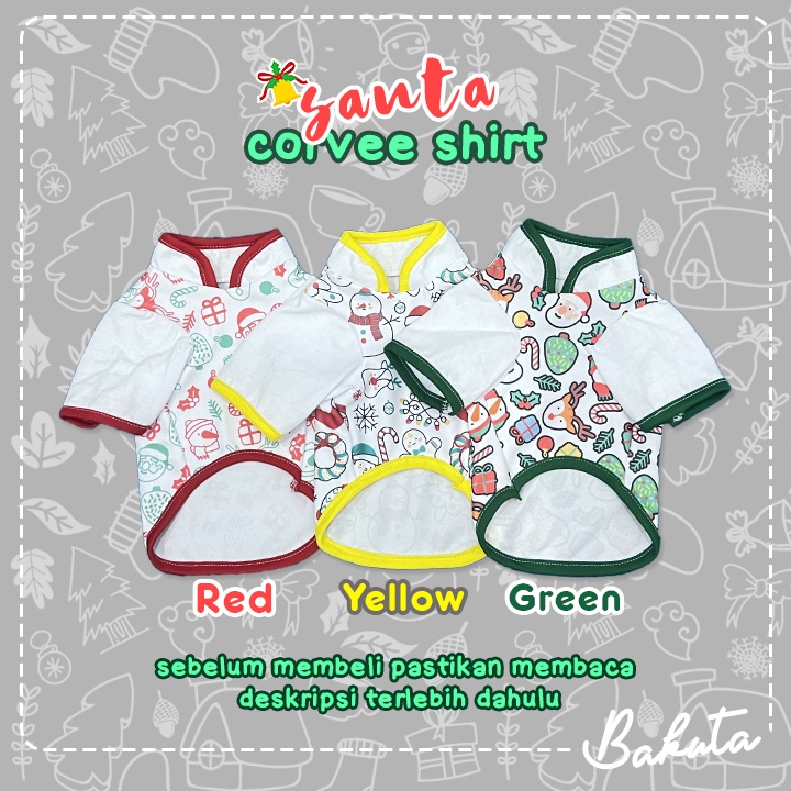 Baju Kucing Corvee Edisi Santa Shirt Lucu Untuk Kucing dan anjing / Baju Kucing Termurah Size S-XXL / Baju Kucing Tangerang