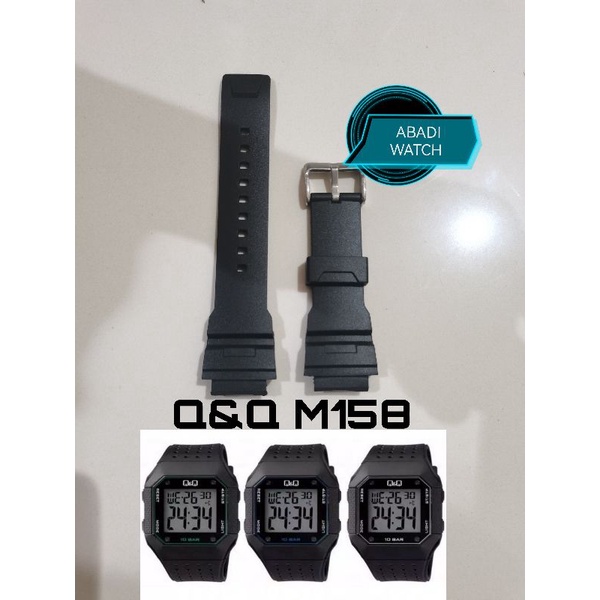 STRAP TALI JAM TANGAN UNTUK DI PAKAIKAN PADA JAM Q&amp;Q M158. STRAP PENGGANTI UNTUK M158 PAS DAN BISA LANGSUNG DI PAKAI