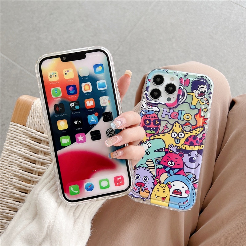 Casing Soft Case TPU Matte Motif Superman / Dinosaurus Untuk IPhone 14 13 12 11 Pro Max Plus