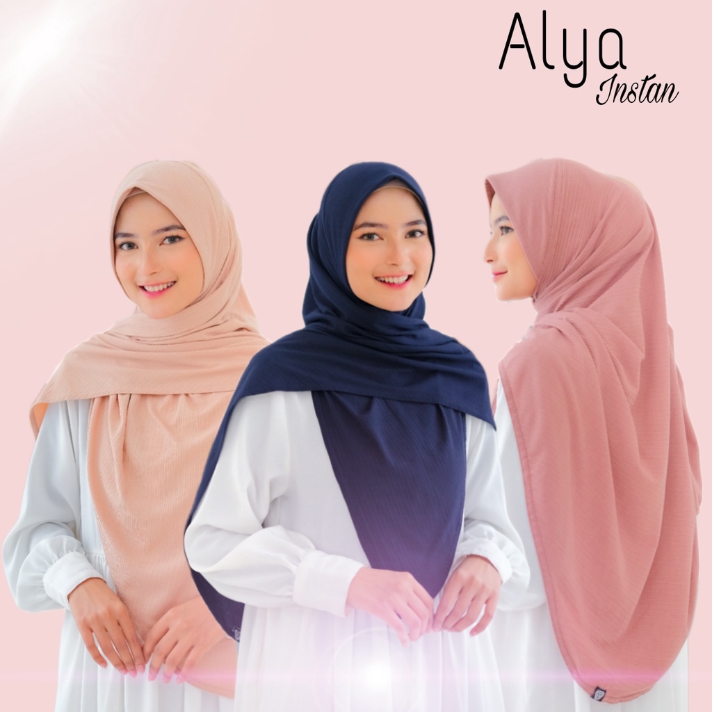 Alya Instan. Hijab instan. Segitiga instan Catton knit. Khimar instan instan aleena