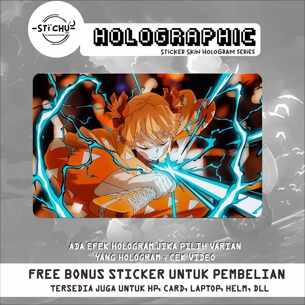 Sticker Kartu Atm Skin Card HOLOGRAM DEMON SLAYER flazz emoney