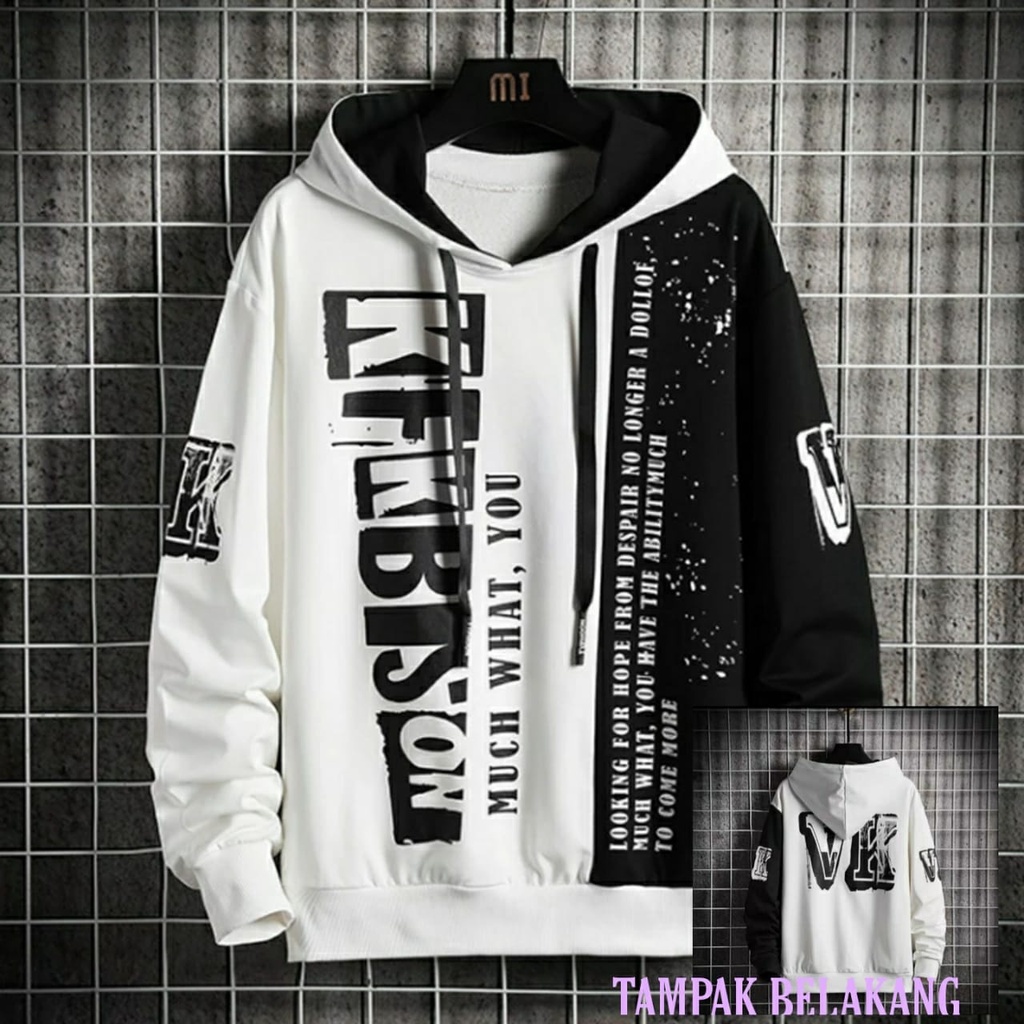 JOSJOLI_STORE/Sweater Hoodie Kfkbison/Atasan Pria Dewasa Lengan Panjang/L XL