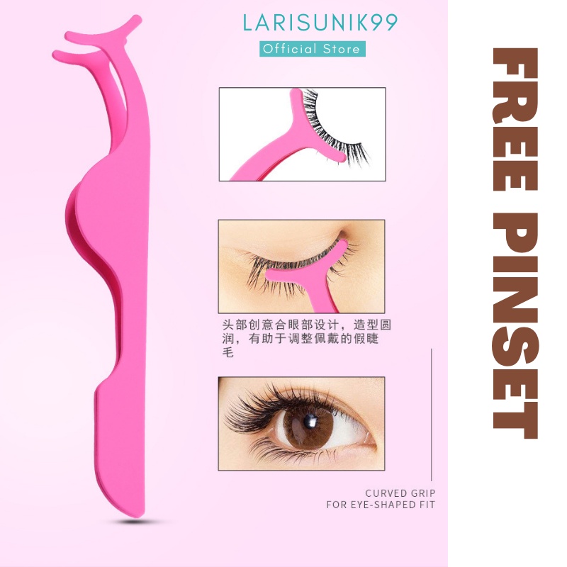 Bulu Mata Palsu 3D Magnetic FREE PENJEPIT Korea Natural Cantik Super Import Tinggal Tempel Tanpa Lem Bulu Mata Artis Terbaru Magic Eyelash Fake Anti Badai Original Termurah