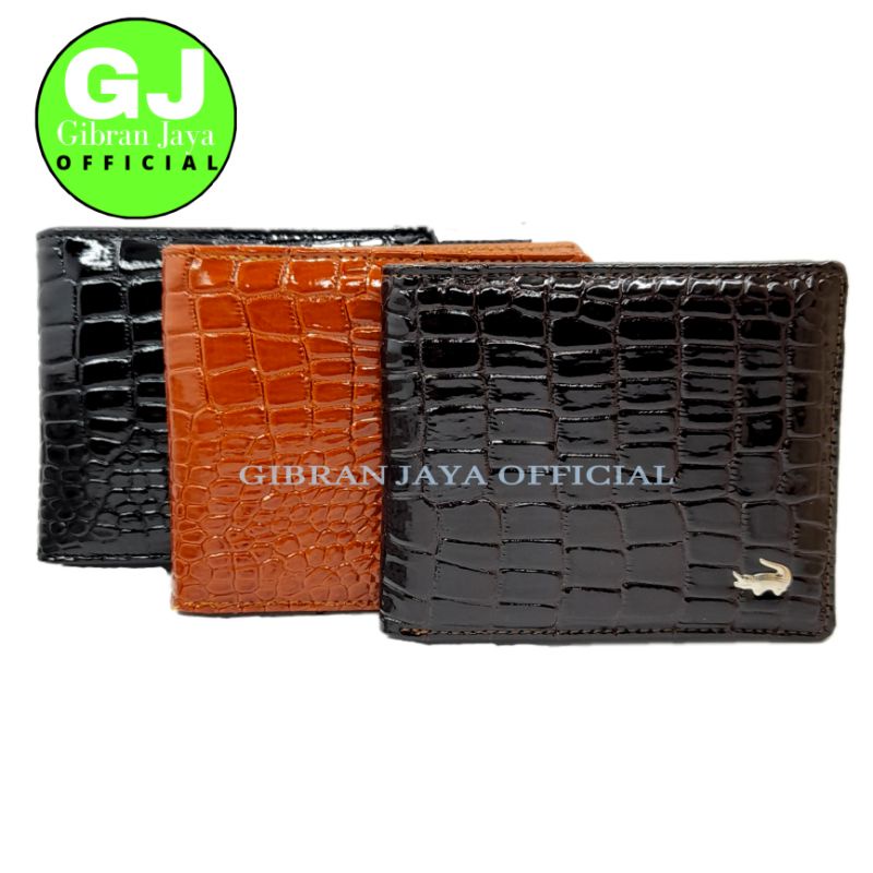 Dompet Pria 7 Slot Kartu Ukuran Standar Free Box Motif Kulit Crocodille