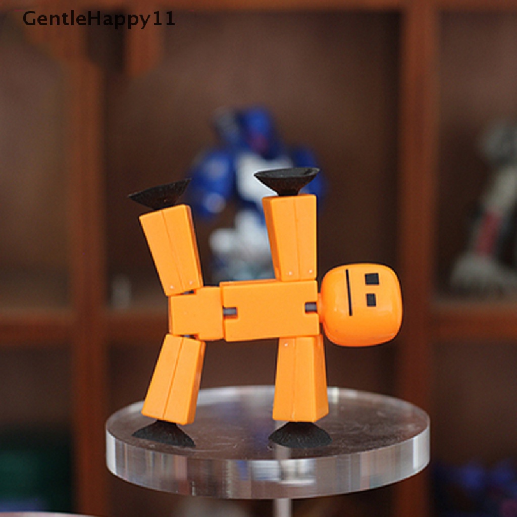 Gentlehappy 2pcs Mainan Boneka Animasi Stickbot Warna Acak Dengan Sucker Perekat