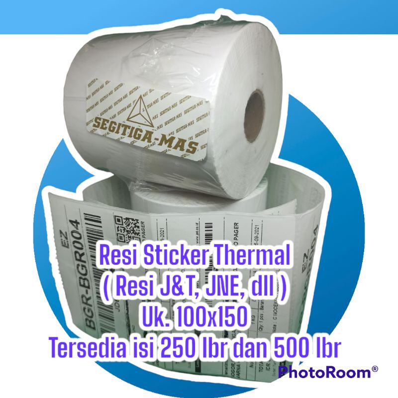 

1 Rol | 500 lbr | Resi Sticker Thermal 150x100mm, Resi Termal, Sticker Label Segitigamas