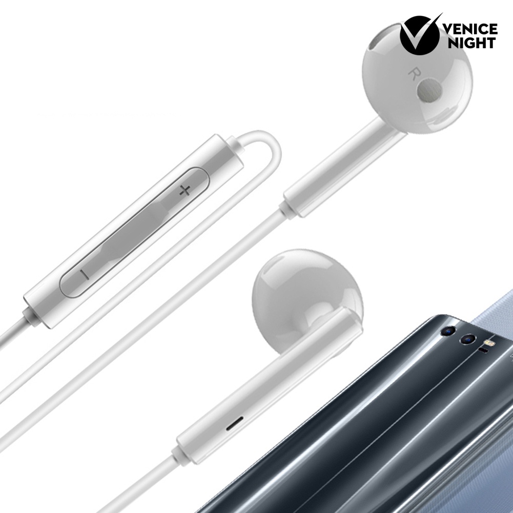 (VNEP) (Berkabel) 3.5mm Plug Setengah In-Ear HiFi Noise Reduction Earphone Headset dengan Mic