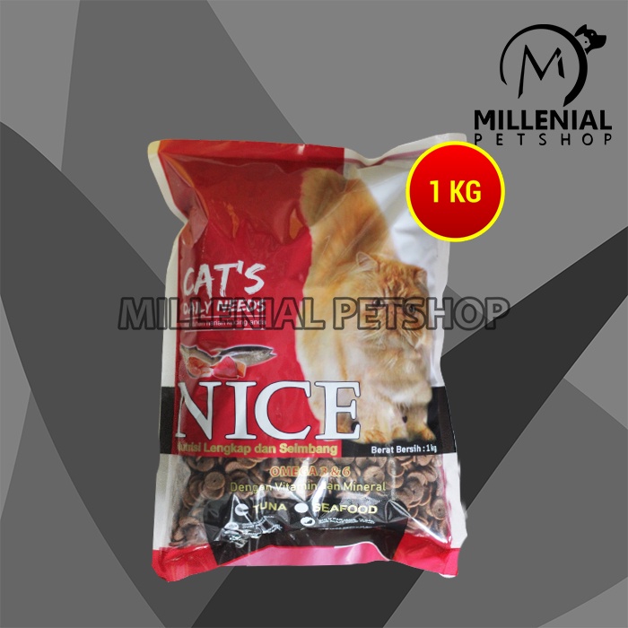 Makanan Kucing Nice Repack 1kg Cat Food 1 kg  Dry Food Cat