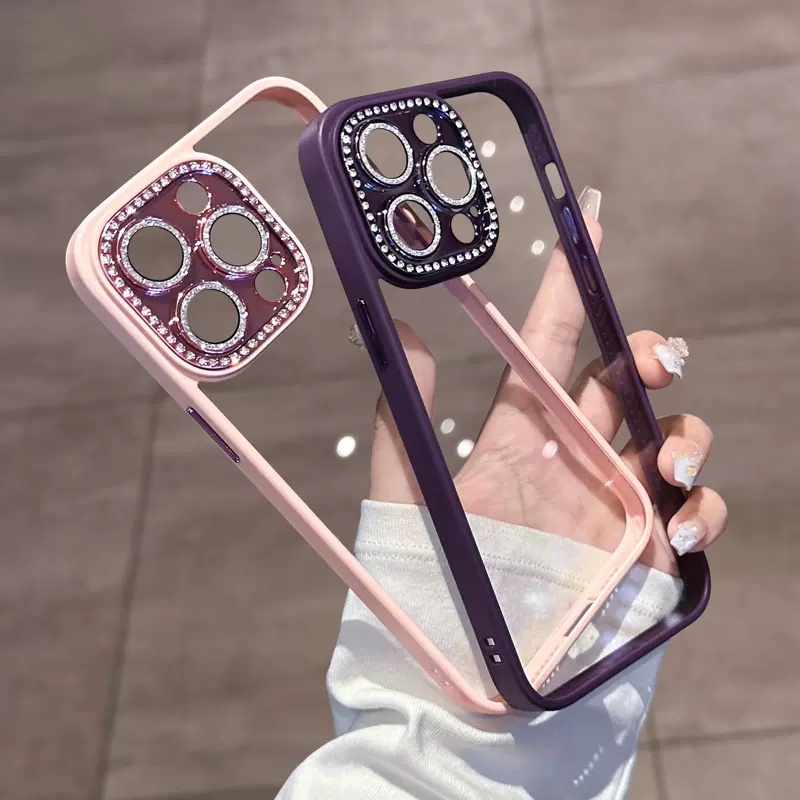 Case Pelindung Lensa Kamera Bahan Silikon Warna Ungu Untuk iphone 14 pro max plus 13 12 11 pro max