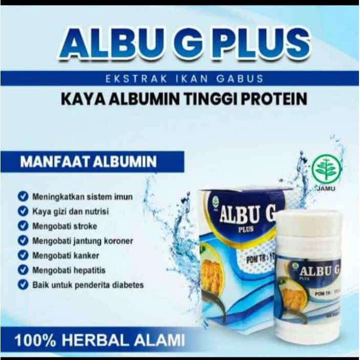 Albuplus G Ikan Gabus 60 kapsul Membantu Mengurangi Penyakit Jantung Koroner dan Gagal Ginjal Membantu pemulihan Bagi Penderita penyakit PENYAKIT AUTIS Menjaga FUNSI PROSTAT agar TETAP NORMAL dan SEHAT Memperbaiki Jaringan Pada Hati dengan cara regenerasi
