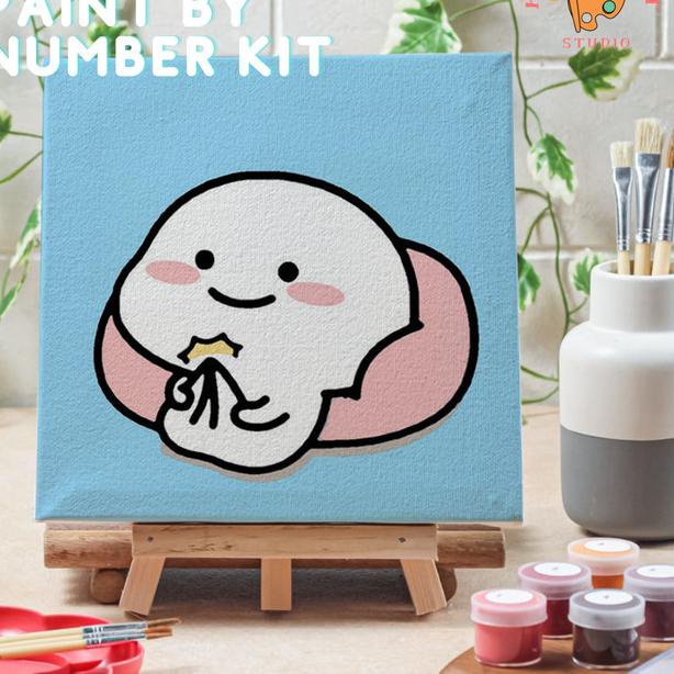 

Paint by number pentol versi 3 canvas 20x20 cm painting kit - pentol11, 15x15cm