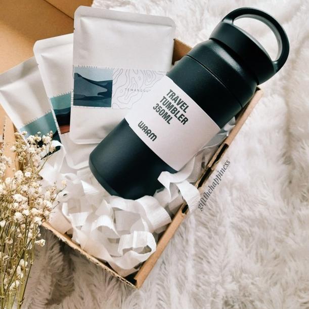 Gift Box Coffee Lovers / Hampers Coffee Tumbler - Hitam