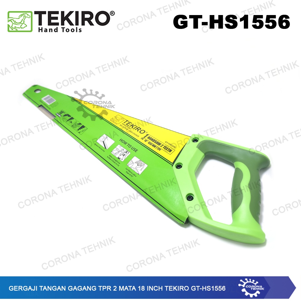 GT-HS1556 - Gergaji Tangan Gagang TPR 2 Mata 18 Inch Tekiro