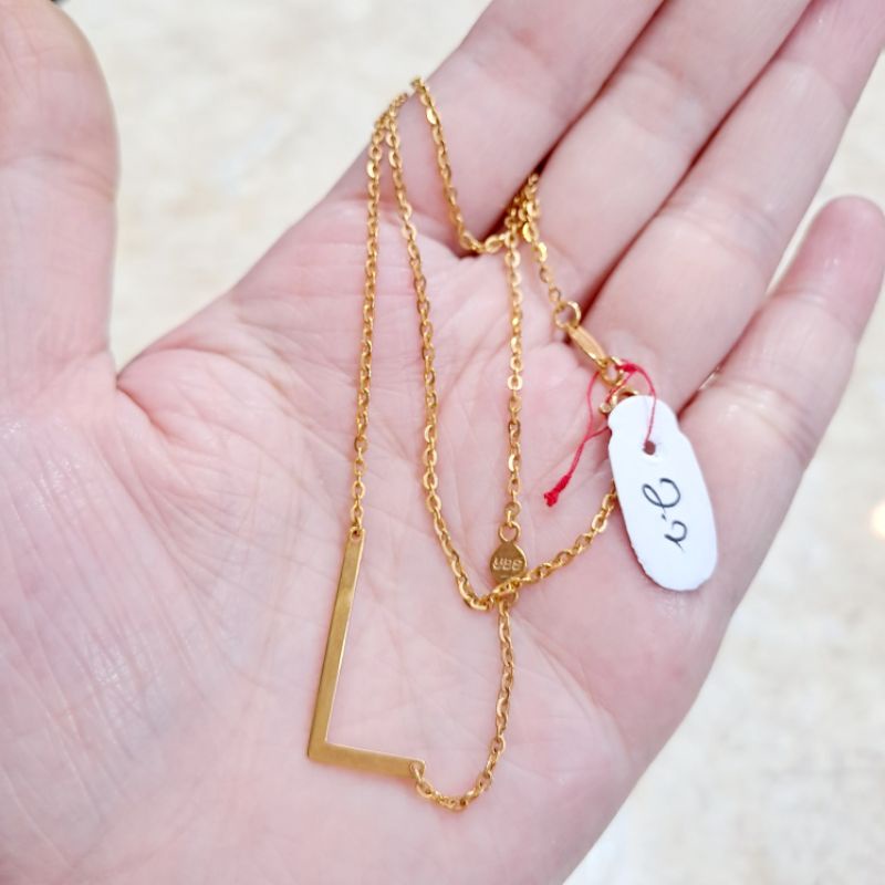 Kalung + Liontin Huruf L (Emas Kadar 375/8K)