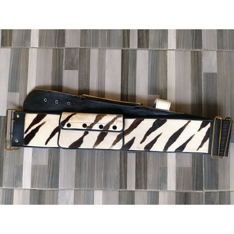 SABUK OTOK KULIT MOTIF MACAN LEBAR TIMANGAN 11CM | SABUK BOPO BETAWI CORAK PUTIH| SABUK WAROK PONORO