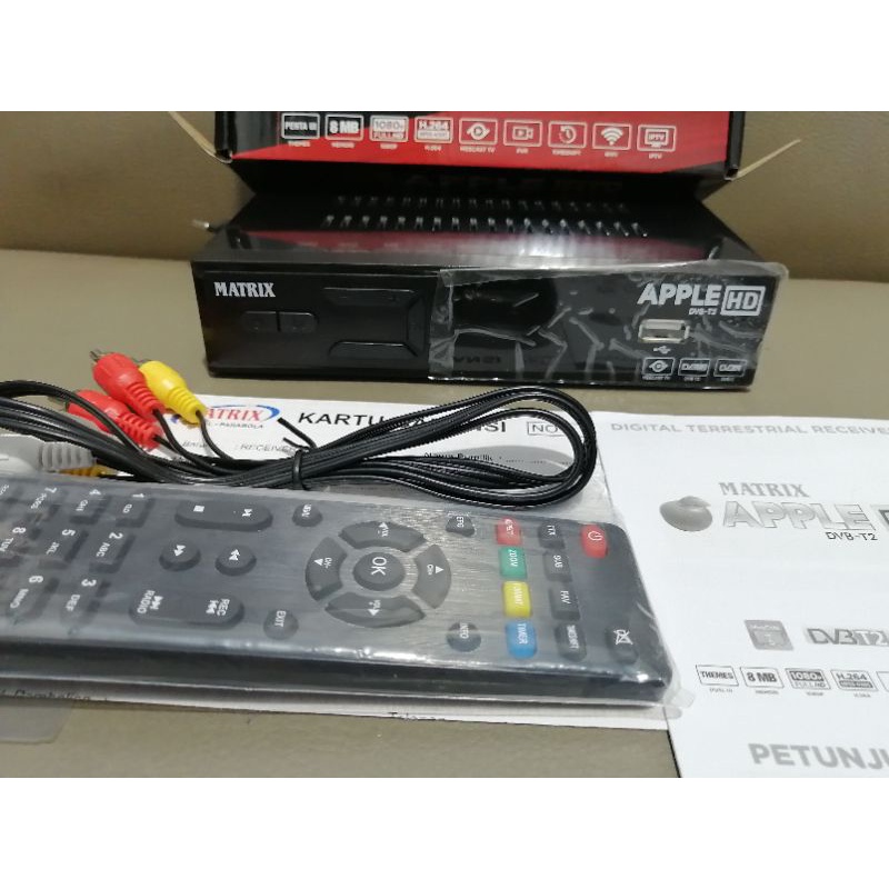 SET TOP BOX RECEIVER DIGITAL/STB DIGITAL TV MATRIX APPLE MERAH HD DVB-T2 + HDMI ORIGINAL ASLI